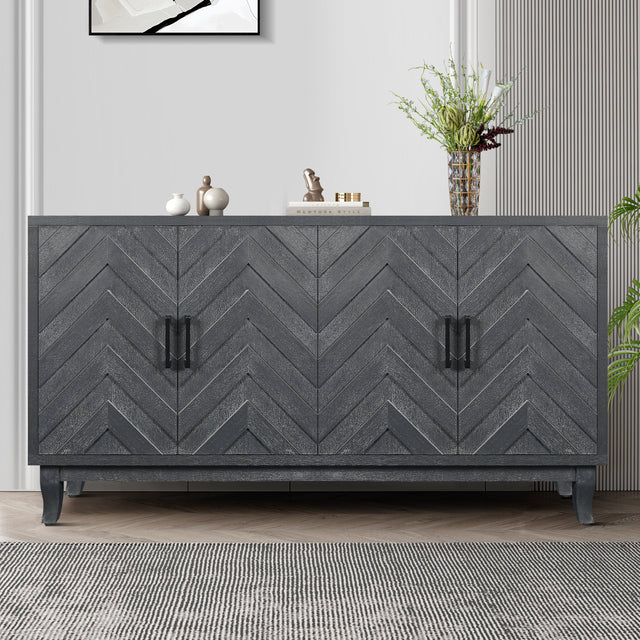 Stronger-vintage-style-buffet-cabinet,-taupe-grey-Buffets