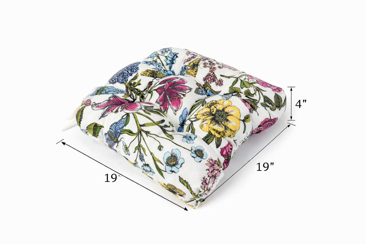 Outdoor Chair Cushions Set of 2, Botanical Floral