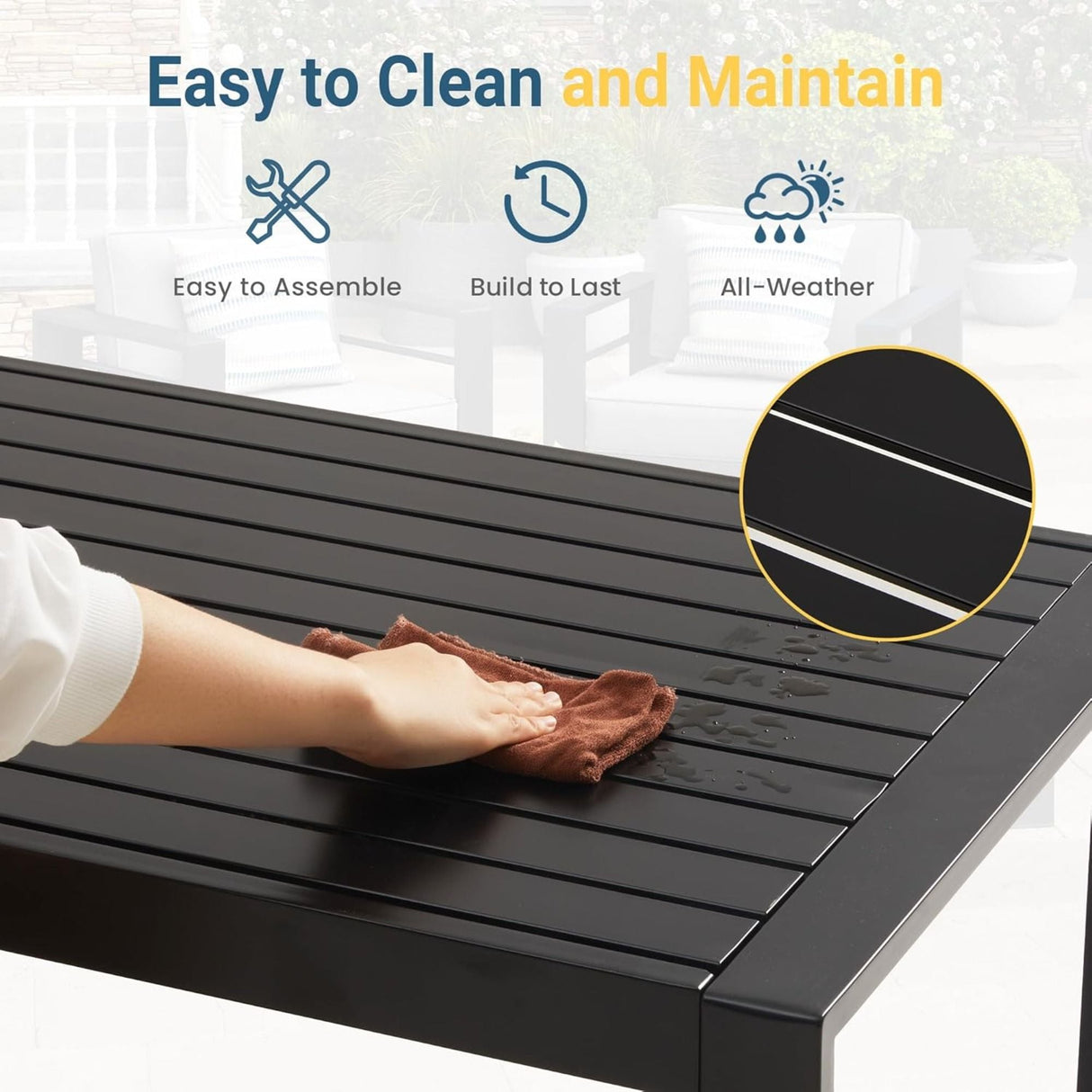 Outdoor Patio Set With All-Weather Thick Cushions