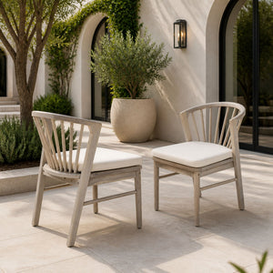 Outdoor Dining Chairs Set of 2, Acacia Wood Patio Chairs