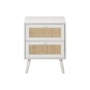 Accent Table & Storage Drawers - White