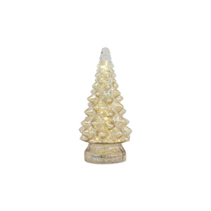 LED Lighted Mercury Glass Holiday Tree Decor (Set of 3)