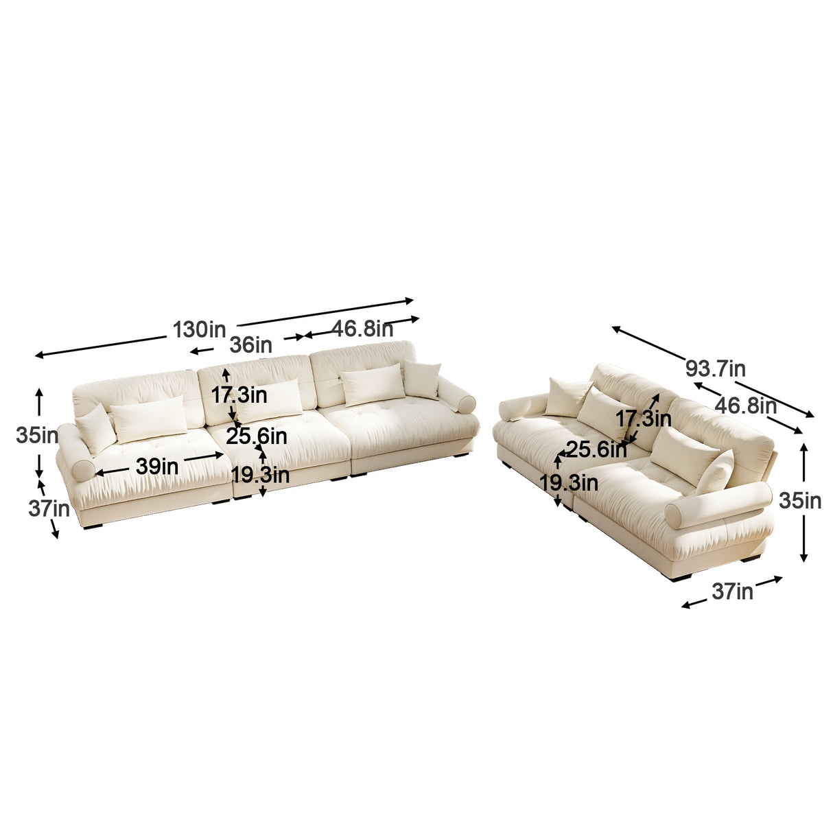 Modular Velvet Sofa Set