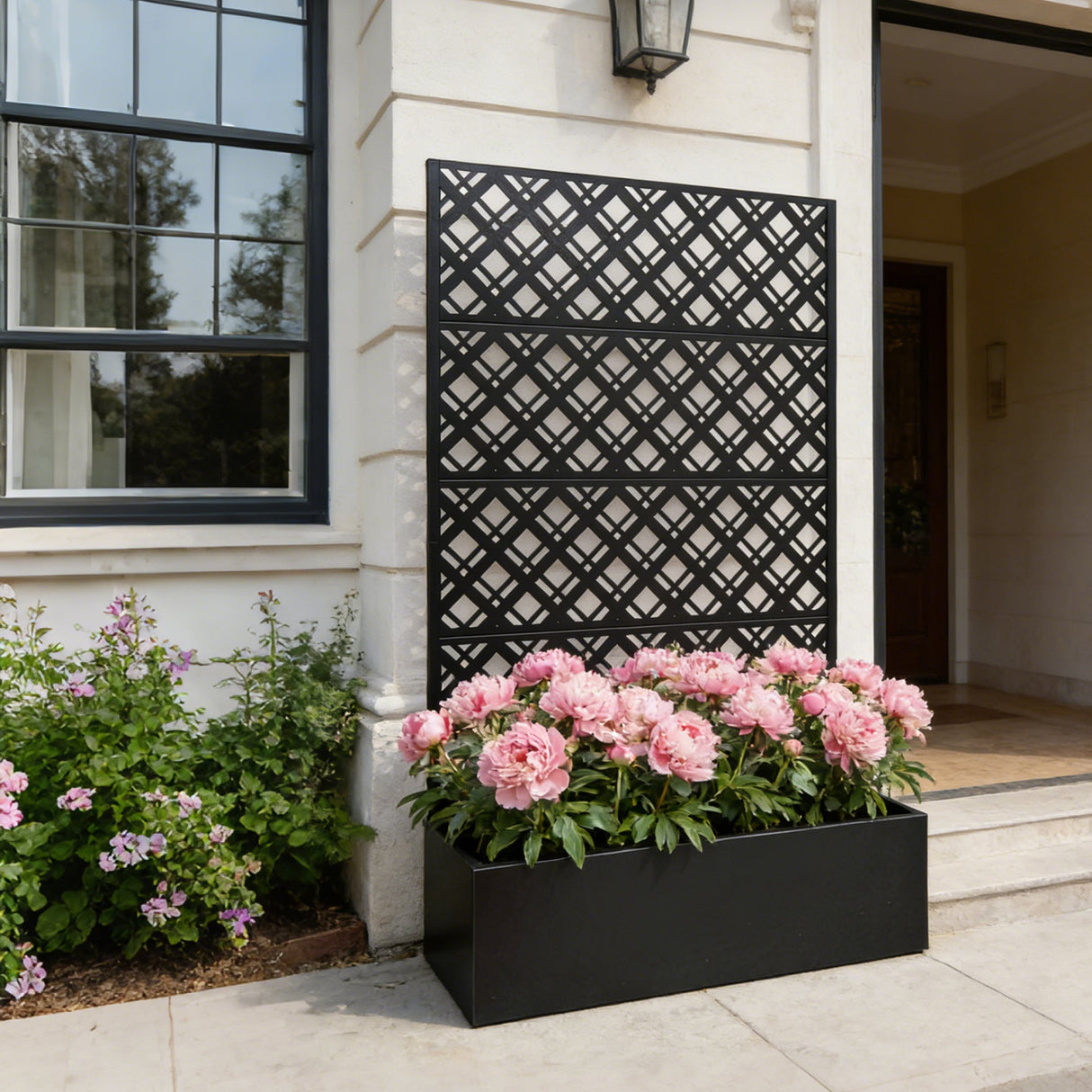 Metal Planter Raised Garden Bed with Trellis