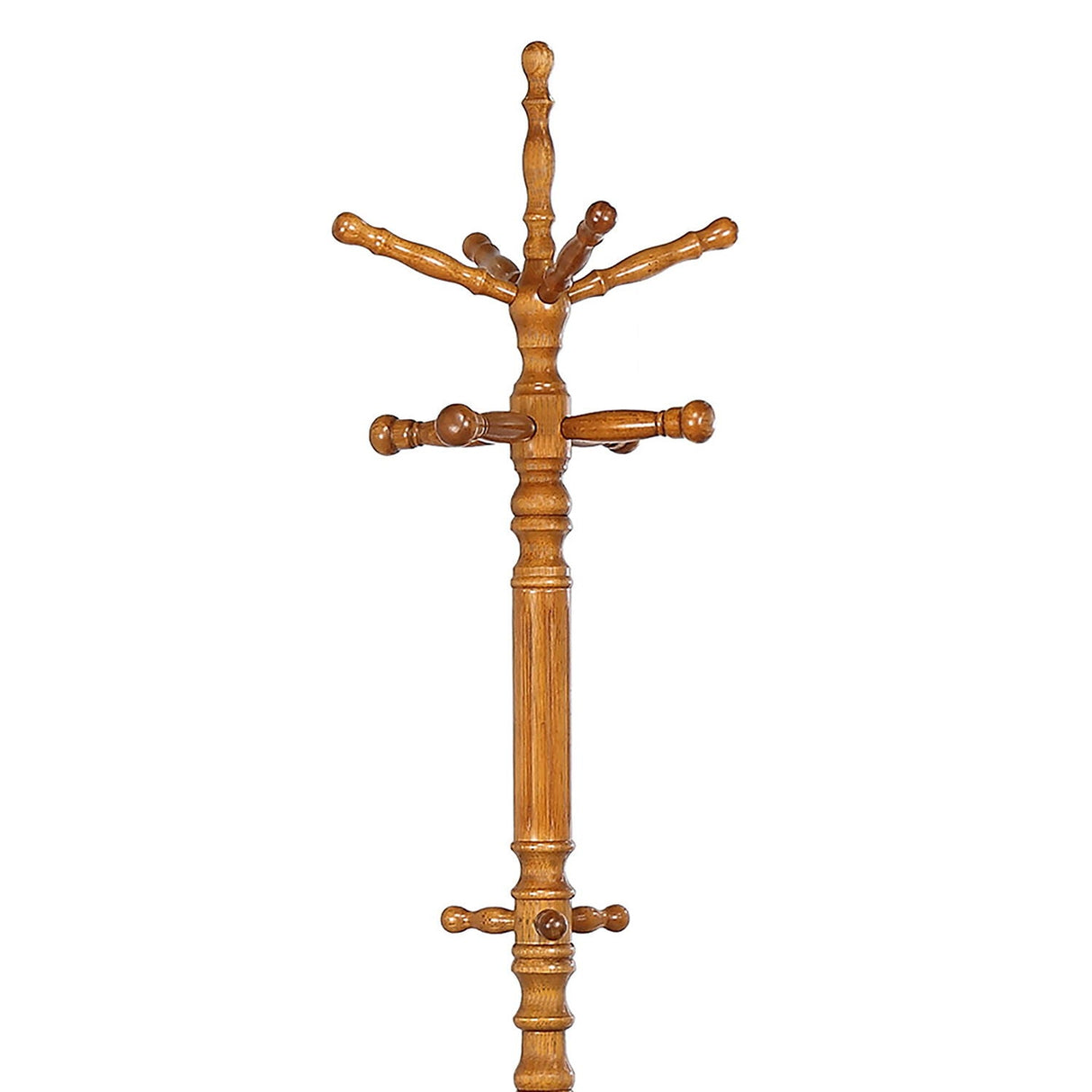 Cosman - 11 Hook Freestanding Coat Rack With Hanger - Brown