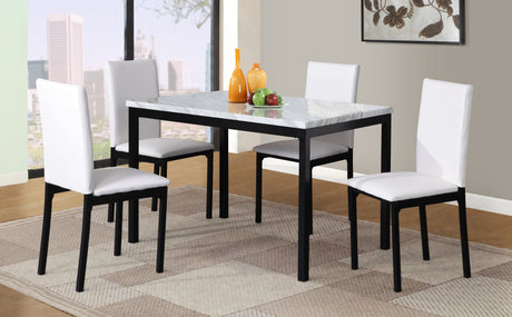 Citico 5-Piece Faux Marble &amp; Metal Dining Set