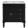 Bathroom Vanity With Ceramic Sink, 2 Doors 3 Drawers, Soft Close Design