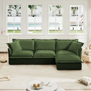 L-Shaped Slipcovered Sectional Sofa