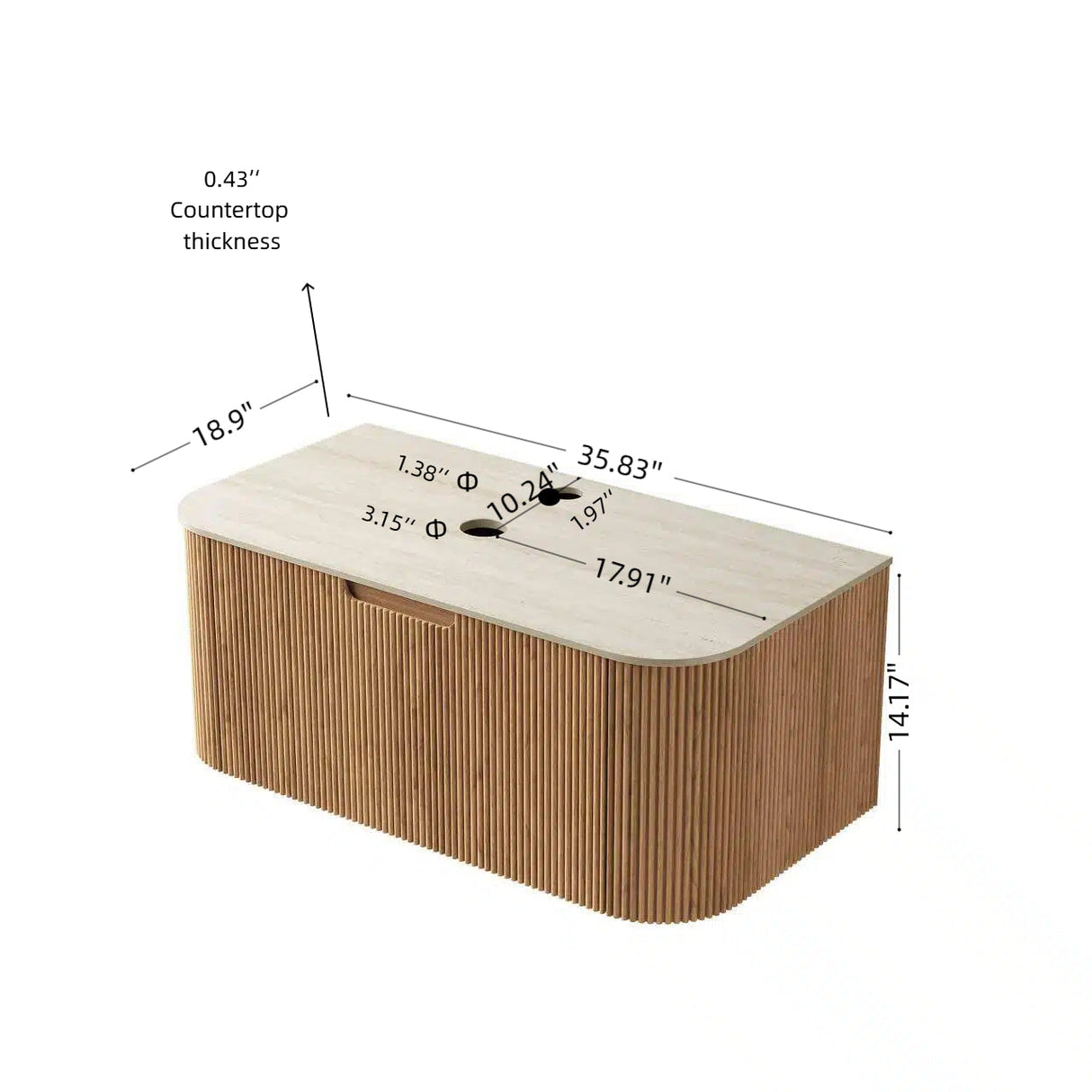 DINA 36" Wall Mounted Plywood Cabinet