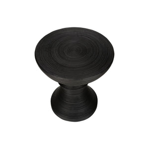 Round Accent Table, Indoor Outdoor - Black