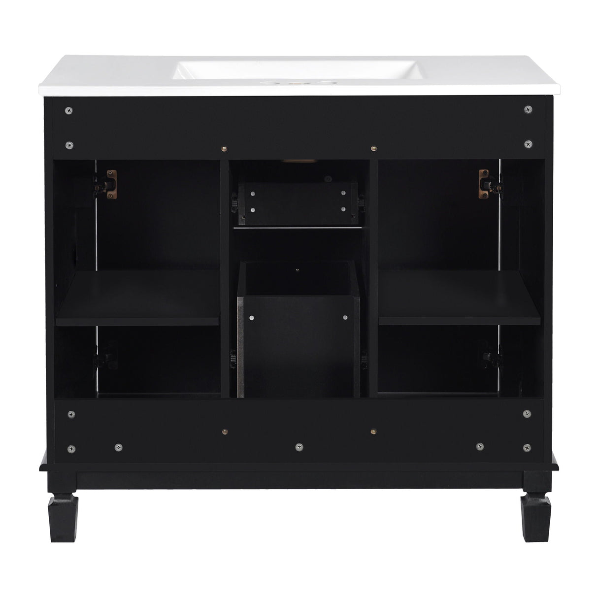 Bathroom Vanity With Top Sink, Basin On Cabinet With 2 Soft Closing Doors And 2 Drawers