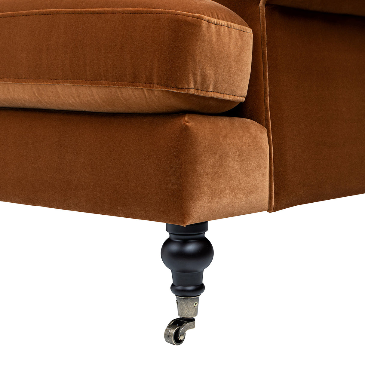 Alana Lawson Three-Cushion Tight Back Sofa, Burnt Orange Performance Velvet