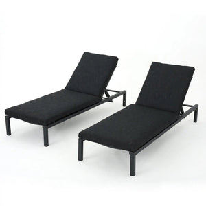 Modern Chaise Lounge With Wate Resistant Fabric Cushions