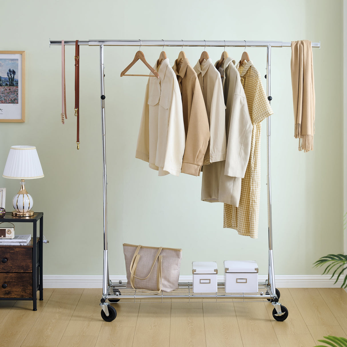 Heavy Duty Rolling Clothes Rack