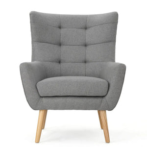 Club Chair With Rubberwood Legs