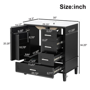 30" Bathroom Vanity with Sink Combo Set