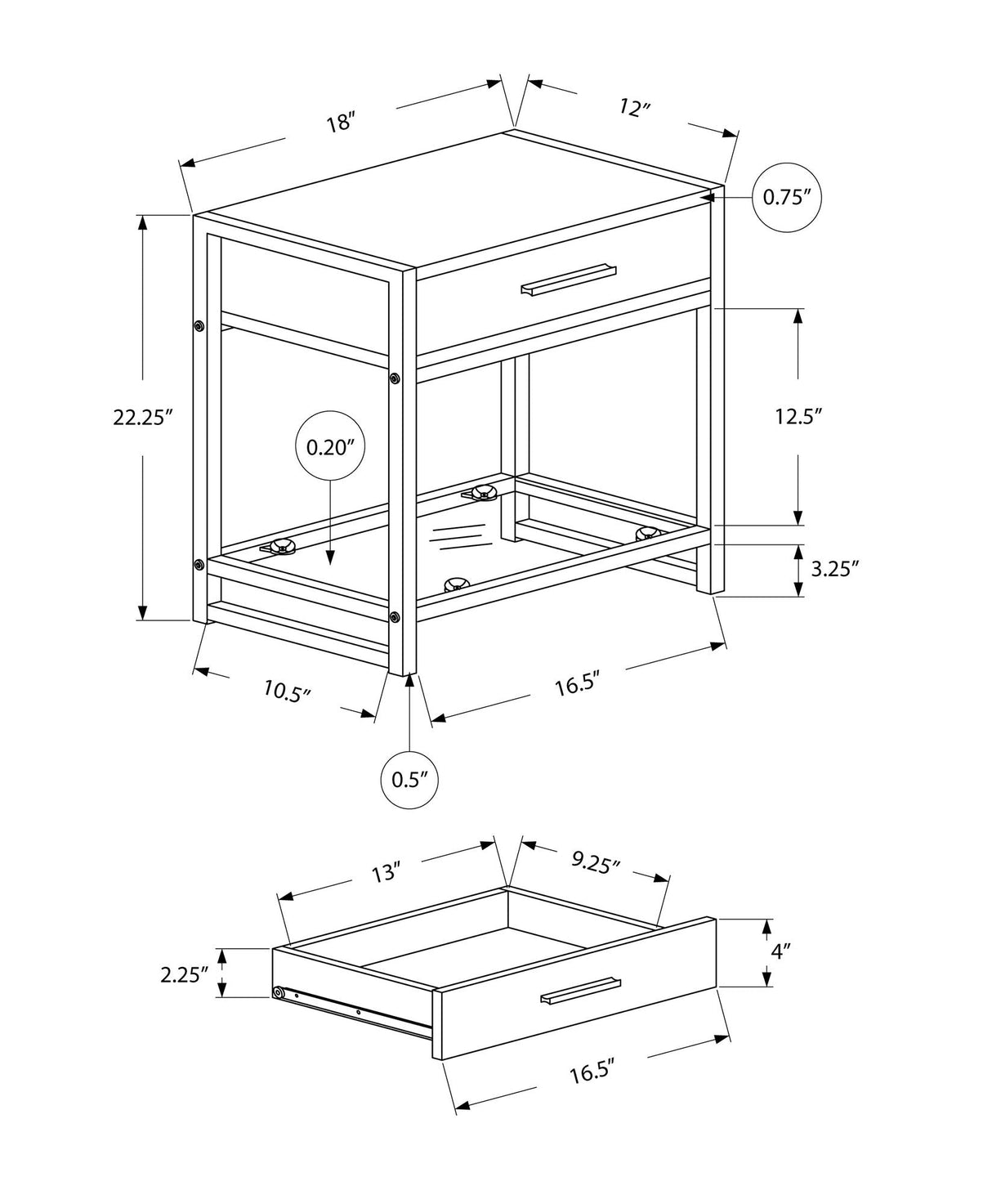 Versatile Accent Side Table with Storage Drawer