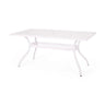 Celestine Outdoor Cast Aluminum Dining Table With Floral Lattice Design And Umbrella Holder