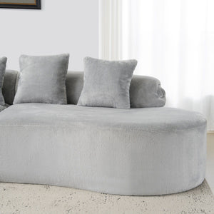 Modern Curved Sofa With Pillows
