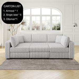 106.3" U-Shaped 6-Person Sofa with Ottoman