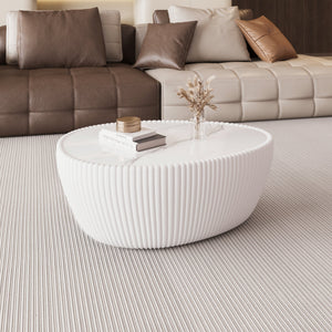Light Sintered Stone Top Goose Egg Shape Table