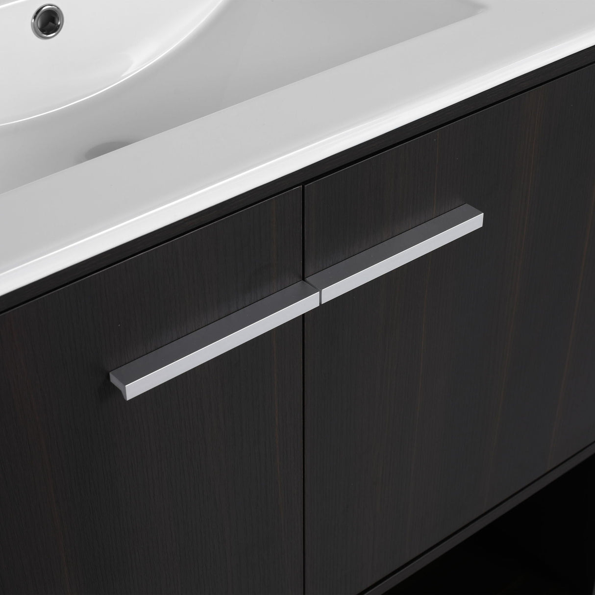 Modern Bathroom Vanity With Ceramic Sink, Freestanding Cabinet, Soft Closing Doors