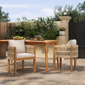Outdoor Dining Chairs with Mix Rope Handles (Set of 2)