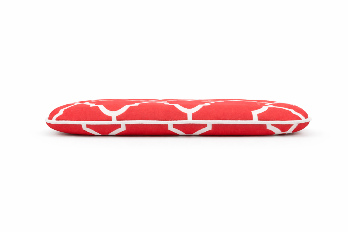 Outdoor Chair Cushions Seat Cushions with Straps, Set of 4, Plaid Red