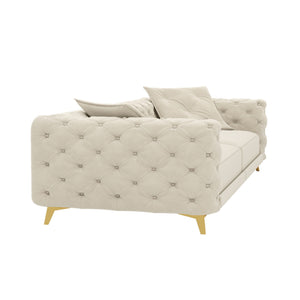3 In 1 Convertible Sleeper, Deep Seat Pull Out Sofa Bed, Button Tufted