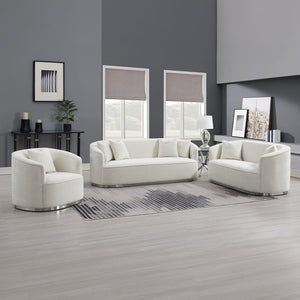 Odette - Loveseat With 2 Pillows - Beige Chenille