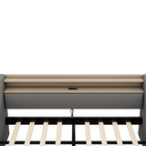 Twin Size Linen Upholstered Daybed with Storage Drawers and LED Lights