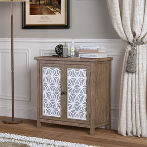 Rustic Natural Aged Brown Solid Wood Transitional Storage Cabinet – 31.89'