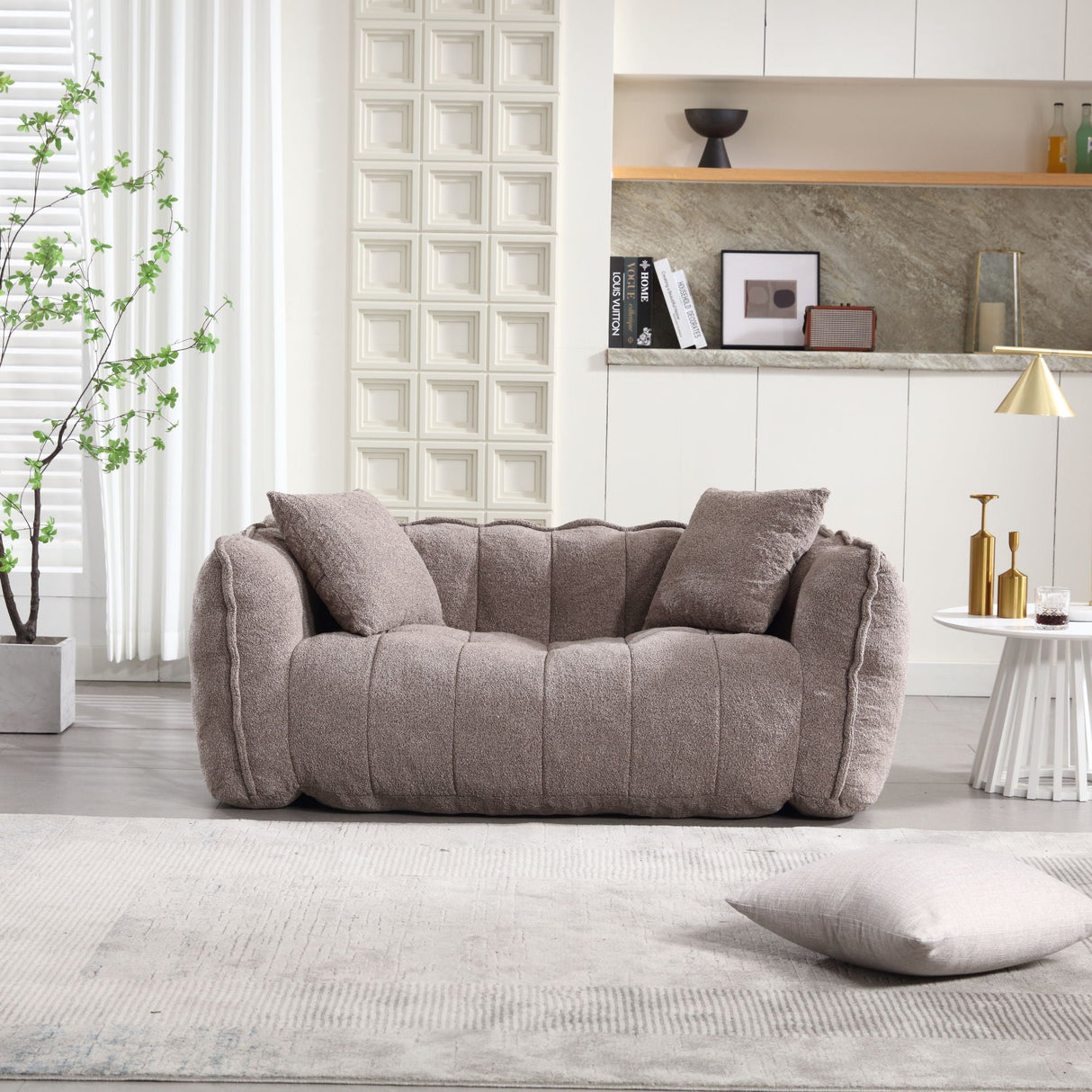 Cozy Beanbag Chair With High Resilience Foam Core For 2