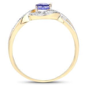 0.75 Carat Genuine Tanzanite .925 Sterling Silver Ring
