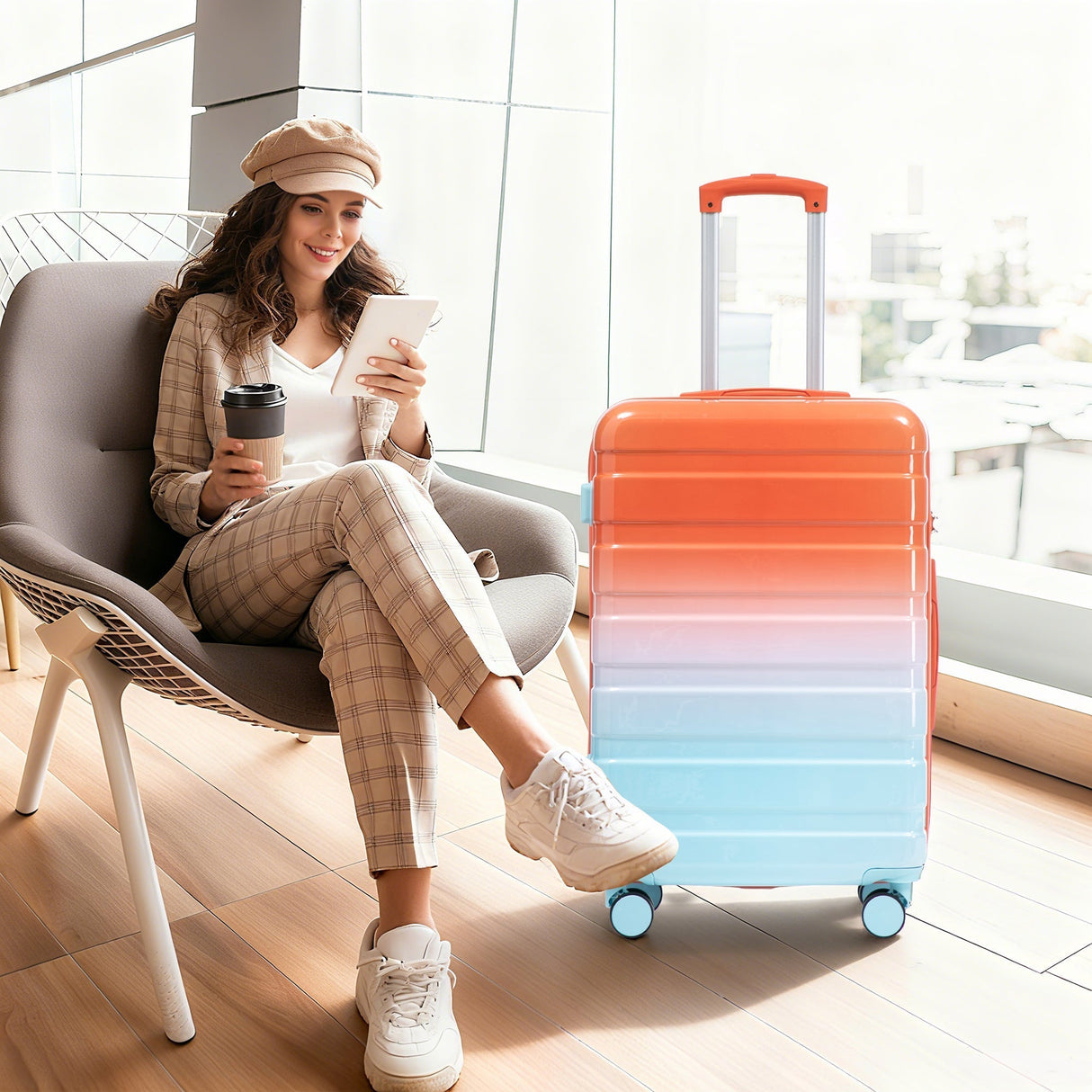 3-Piece Spinner Wheel Luggage Set with Gradient Color