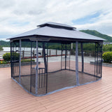 Gazebo tent with double roof & mosquito net