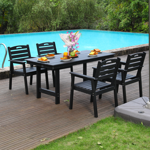 HDPE Outdoor Patio Dining Set - Table and Four Chairs