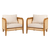 Kirkby Outdoor Rattan  Cushioned Arm Chair (Set of 2)