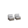Wide Armless Outdoor Chairs With Cushions (Set of 2)