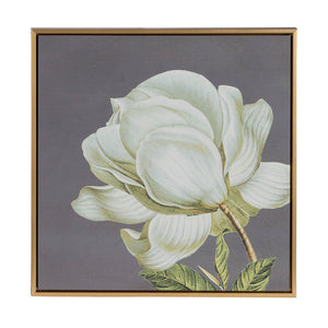 Set of 4 White and Gold Botanical Wall Art Prints, 20” x 20”