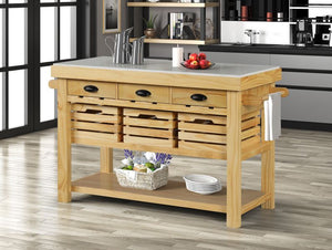 Grovaam - Kitchen Island - Marble Top & Natural