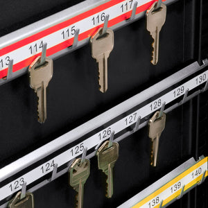 Adjustable Key Cabinet with Lock - Multiple Sizes, Gray or Black