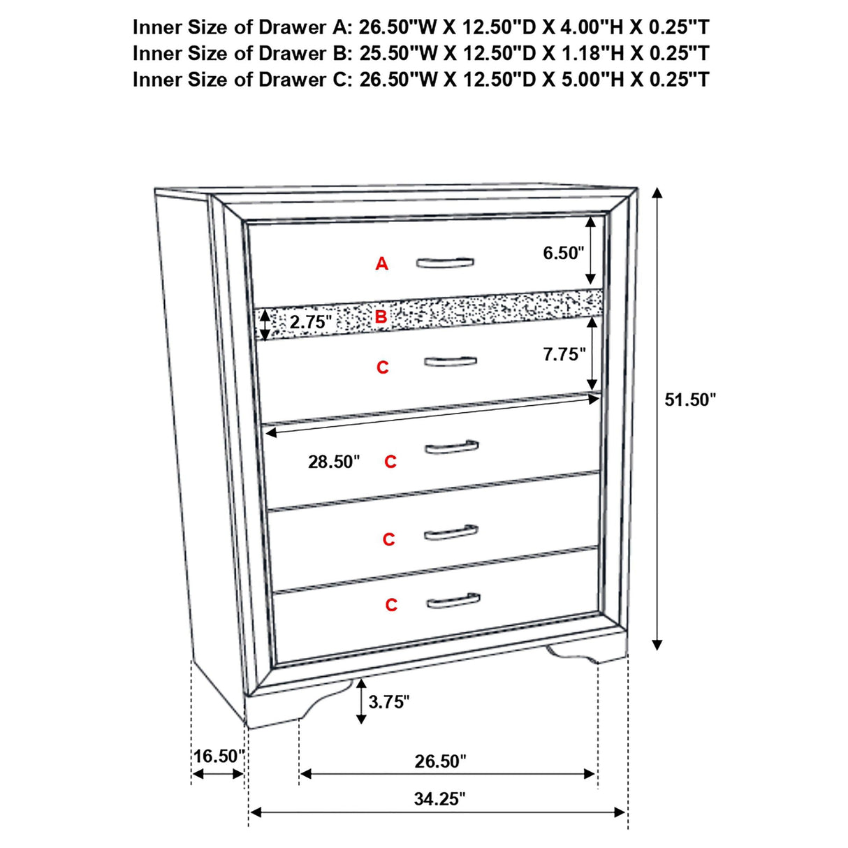 Annie - 5 Piece Bedroom Set
