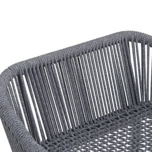 La Push Outdoor Patio Dark Gray Rope Barstool (Set of 2)