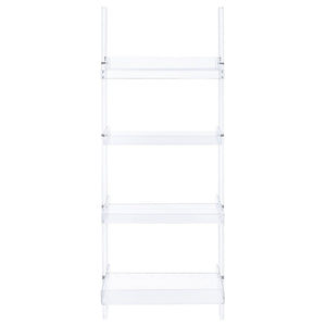 Amaturo 72-inch 4-shelf Acrylic Ladder Bookshelf Clear