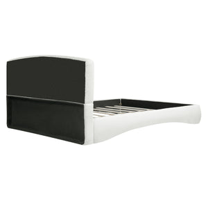 Curved Upholstered Bed with Smart Ambient Lighting