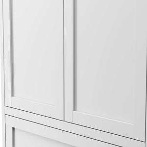Pantry Cabinet With 2 Drawers, Adjustable Shelves, Freestanding Kitchen Storage Organizer - White