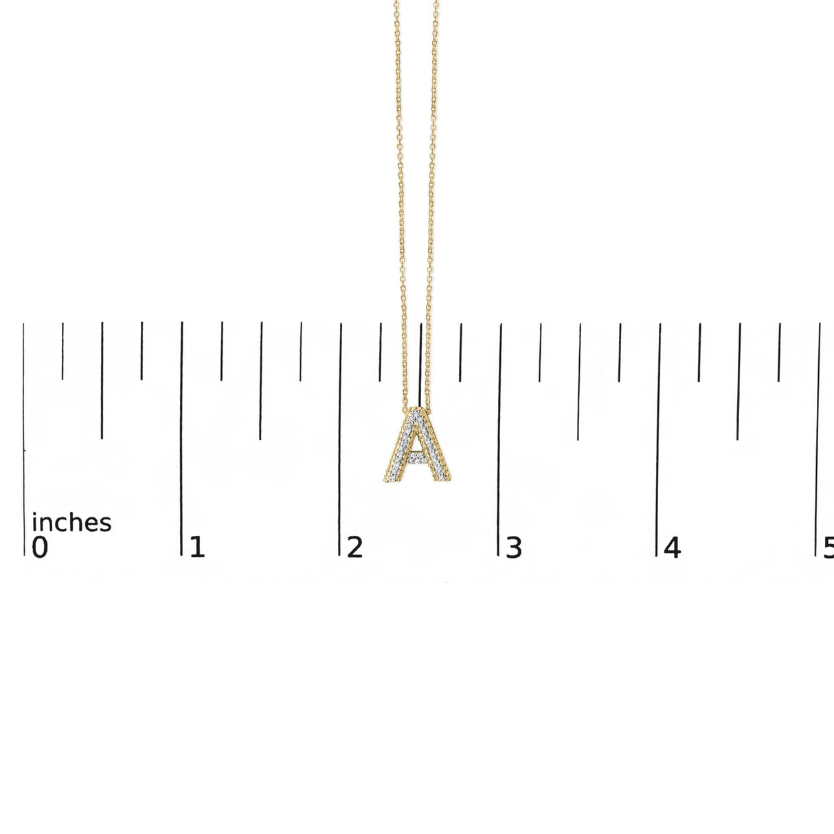Yellow Gold Vermeil Diamond Accent "A-Z" Initial Bubble Pendant Necklace