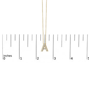 Yellow Gold Vermeil Diamond Accent "A-Z" Initial Bubble Pendant Necklace
