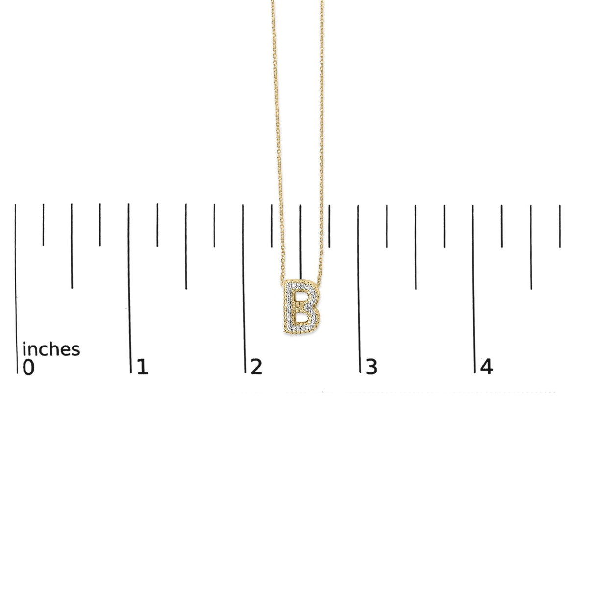 Yellow Gold Vermeil Diamond Accent "A-Z" Initial Bubble Pendant Necklace